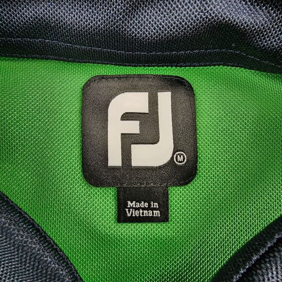 FootJoy Shirt Mens Medium Blue Green Colorblock Polo Short Sleeve Performance - Picture 3 of 16